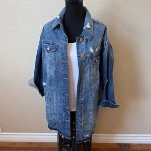See Thru Soul Distressed Blue Denim Jacket-Size M